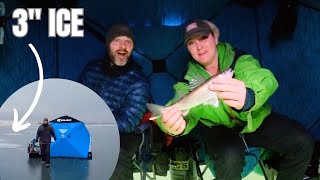 First Ice amp Minnow Trapping Clear Lake Iowa [upl. by Atiek692]