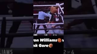 Deron Williams Uppercut from hell threw Frank Gore out the ring [upl. by Lyrehs212]