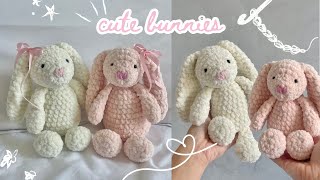 how to crochet a cute bunny  beginnerfriendly tutorial with row counter app no magic ring [upl. by Friday]