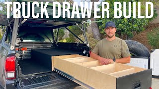 DIY Truck Bed Drawer System For Overland Tacoma With GFC Camper [upl. by Esorrebma]