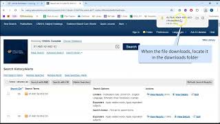 exporting search as RIS file from EBSCO database [upl. by Akemal]