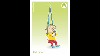 Stuhl  chair I Aerial Yoga Kids Cards I DE [upl. by Morlee]