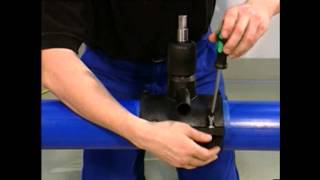 How to install a Friatec Electrofusion Tapping Saddle on polyethylene pipe [upl. by Yecies767]