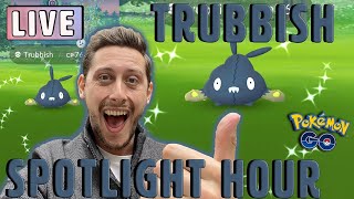 LIVE Shiny Trubbish Spotlight Hour Stardust Grind in Pokemon GO [upl. by Terrej]