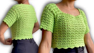 Descubre esta blusa tejida en crochet paso a paso [upl. by Sallie]