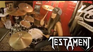 Melissa Evila quotLowquot Testament drum cover [upl. by Eelram151]