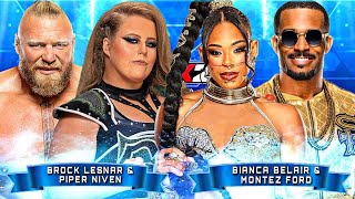 WWE 2K24  Brock Lesnar amp Piper Niven Vs Bianca Belair amp Montez Ford [upl. by Nelad]