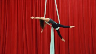 Secretary Drop  Aerial Silk Tutorial with Aerial Physique [upl. by Ellingston164]