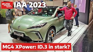 MG4 XPower Wie ein VW ID3 in stark  NeuvorstellungReview  IAA 2023  auto motor und sport [upl. by Aliehc]