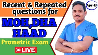 Recent and important questions for DHAMOHHAAD prometric exam 2024 LIVE Class prometricexam [upl. by Ecinom348]