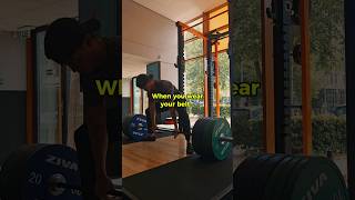 😲 When you wear your belt shorts fitness gymtips sumodeadlift [upl. by Ennirak]