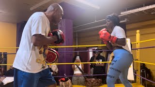 Claressa Shields vs Vanessa LepageJoanisse Media Workout [upl. by Eelarol200]