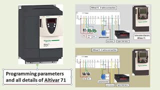 Schneider Altivar71 control wiring important programming parameters settingsin Hindi [upl. by Euqinoj]