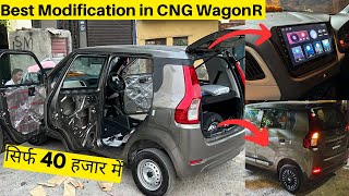 दिल्ली में पहली बार CNG Maruti Wagonr Modification Cheap amp Best Modified wagonr Interior amp Exterior [upl. by Haelat]