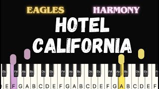 Hotel California  Eagles  Harmony Piano Tutorial [upl. by Yendroc309]