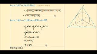 Q12Ex102A triangle ABC is drawn to circumscribe a circle of radius 4cm such that the segments BD [upl. by Roslyn]