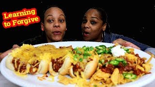 Chili Cheese Dog Mukbang with loaded Chili Cheese Fritos [upl. by Rossuck]