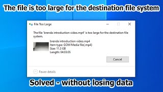 How to Fix the quotFile Too Large for the Destination File Systemquot Issue Easily [upl. by Davie]