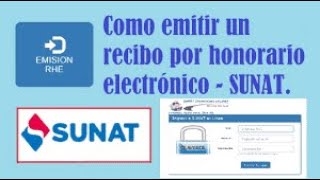 Como Emitir un Recibo por Honorario Electrónico  SUNAT [upl. by Lidaa681]