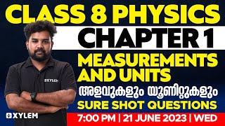 CLASS 8 PHYSICS  Chapter 1 Measurements And Units  Sure Shot Questions  XYLEM CLASS 8 [upl. by Noitsirhc106]