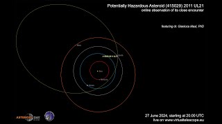 Potentially Hazardous Asteroid 415029 2011 UL21 close encounter online observation – 27 June 2024 [upl. by Enitsud136]