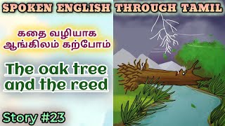 Spoken English through Tamil Story 23 The oak tree and the reed [upl. by Gader164]