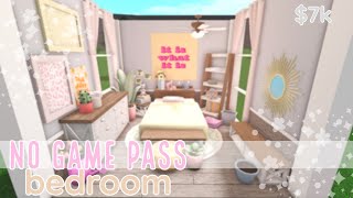 NO GAME PASS detailed bedroom  bloxburg speed build [upl. by Annahoj]