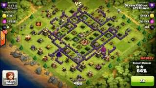 Clash of Clans  TH9 vs TH10 using the Gowipe Attack Strategy [upl. by Martres807]