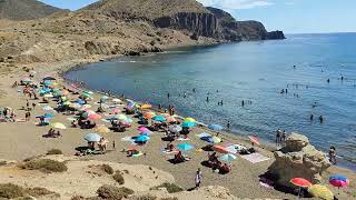 Panorámica de la Playa de la Isleta del Moro Níjar Cabo de Gata Almería Agosto 2023 [upl. by Perdita]