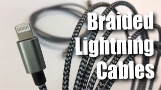 Nylon Braided Apple Lightning USB Charging Cable Cord Review [upl. by Aeslek]