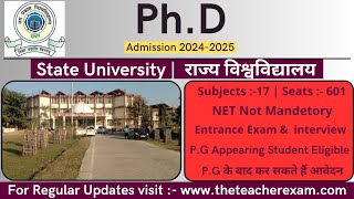 phd admission 2024 without net jrf  phd new application form 2024  Seats  601 theteacherexam [upl. by Yllut110]