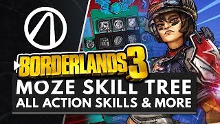 BORDERLANDS 3  All MOZE Action Skills Perks amp Abilities Gameplay  Full Skill Tree Breakdown [upl. by Auginahs]