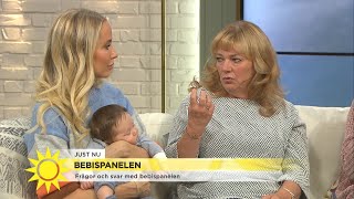 Bebispanelen – så hjälper du en bebis med magknip  Nyhetsmorgon TV4 [upl. by Kisung]