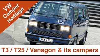 VW T3  T25  Vanagon  The 3rd generation of Transporter and its campers [upl. by Arym]