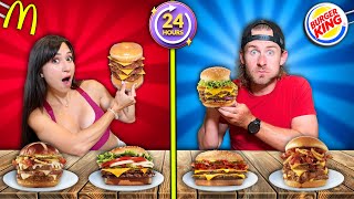 We Ate The UNHEALTHIEST Fast Food Burgers For 24 Hours [upl. by Cly75]