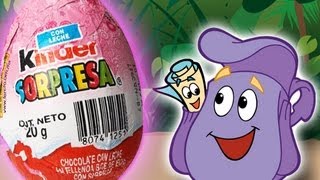 Dora the Explorer Backpack Kinder Surprise toy unboxing [upl. by Eireva]