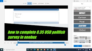 how to complete pollfish survey 035 coin neobux [upl. by Adella]