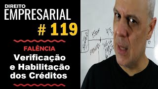 Direito Empresarial  Aula 119  Verificação e Habilitação dos Créditos da falência [upl. by Sibylle]