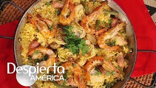 Receta de paella valenciana en solo 5 pasos  Cocineros Latinos [upl. by Cathrin]