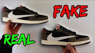 Real VS Fake  Travis Scott x AJ1 low Dark Mocha Comparison Review [upl. by Moses]