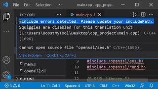 How to Fix Include Path Error in CC Files using Visual Studio Code [upl. by Lyrehs]