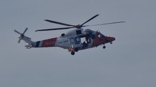 SARHelikopter PHSAR Bristow Group Inc bei Wasserrettungseinsatz auf Nordsee in Den Haag am 1924 [upl. by Mil]