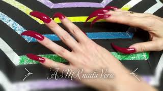 ASMR long sharp nails scratching tapping red nails [upl. by Katherina765]