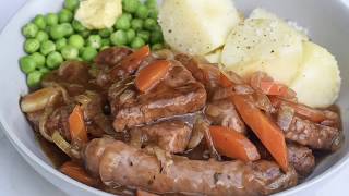 TRADITIONAL SCOTTISH STEWED SAUSAGE WITH LINKS AND SQUARE [upl. by Tiphany]