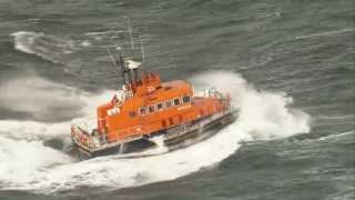 Troon lifeboat ploughs through waves [upl. by Notterb]