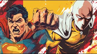 Superman vs One Punch Man Saitama Titans Collide [upl. by Ahsikrats]