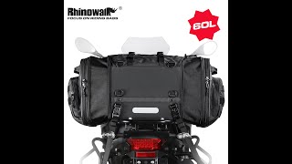 Rhinowalk Motorcycle Bag 4060L Waterproof Rear Tail Bag Travel Luggage Expandable Moto Seat Bag [upl. by Welford376]