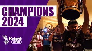 Shreyas Iyer and team celebrating the win in Final  KnightsTV  TATA IPL 2024 [upl. by Naoj]