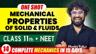 MECHANICAL PROPERTIES OF SOLIDS amp FLUIDS  Complete Chapter  ConceptsPYQs  Class 11th NEET [upl. by Godred]