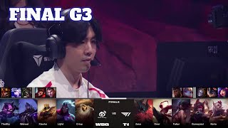 WBG vs T1  Game 3  Grand Finals LoL Worlds 2023  T1 vs Weibo Gaming  G3 full [upl. by Nosnhoj]